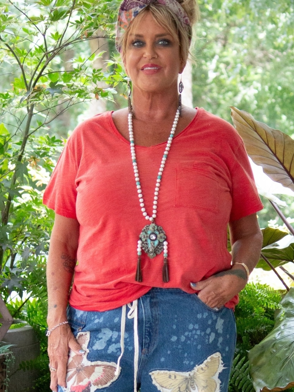 🔥BRAND NEW Moon Dance V-Neck Tee - Watermelon, NEW COLOR, Jaded Gypsy